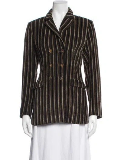 Pre-owned A.p.c. Striped Blazer In Brown
