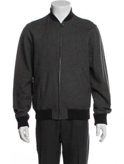 Pre-owned A.p.c. Striped Bomber Jacket In Green
