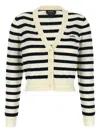 Apc Striped Pattern Knitwear Cardigan With Ribbed Cuffs In Multi