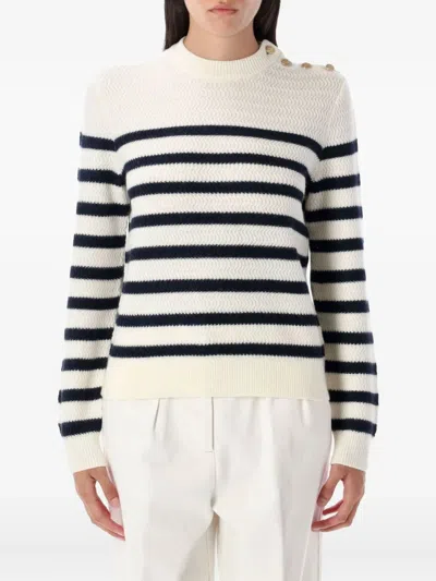 APC STRIPED BUTTON-DETAILED SWEATER