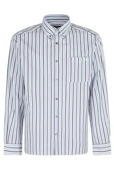 Apc A.p.c. Striped "mateo" Shirt In Blue