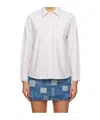 Apc Beige Boyfriend Shirt In White