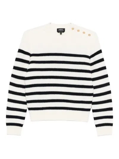 Apc Sweater A. P.c. Woman Color White In Multi