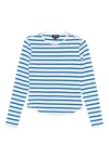 Apc Striped Button-shoulder T-shirt In Blue