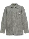 Apc A.p.c. Striped Pattern Shirt Jacket In Black