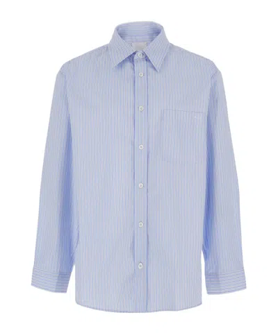 A.p.c. Striped Classic Collar Shirt In Blue