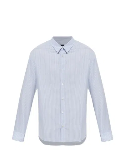 A.p.c. Striped Cotton Long-sleeve Shirt In Blue