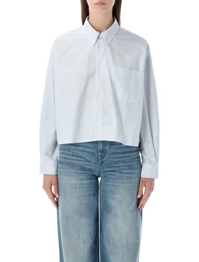 Apc A.p.c. Boyfriend Shirt In Cotton Stripes In Blue