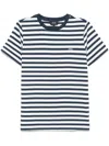 Apc A.p.c. Striped Cotton T-shirt Clothing In Blue