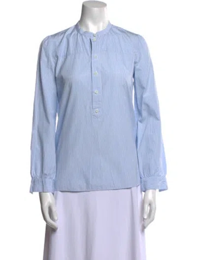 Pre-owned Apc Striped Crew Neck Blouse In Blue