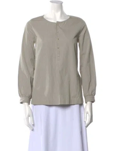 Pre-owned Apc Striped Crew Neck Blouse In Green