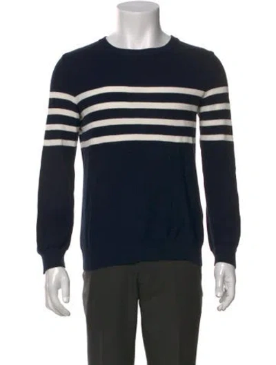 Pre-owned A.p.c. Striped Crew Neck Pullover In Black