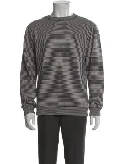 Pre-owned A.p.c. Striped Crew Neck Pullover In Gray