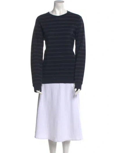 Pre-owned Apc Striped Crew Neck Sweater In Blue