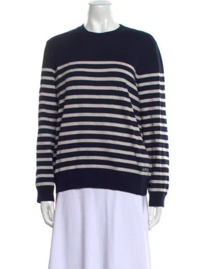 Pre-owned Apc Striped Crew Neck Sweater In Blue