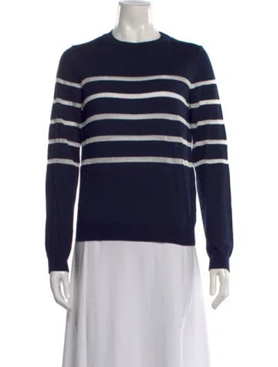 Pre-owned A.p.c. Striped Crew Neck Sweater In Blue