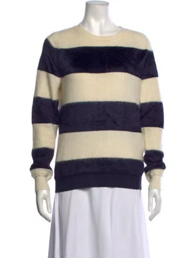 Pre-owned A.p.c. Striped Crew Neck Sweater In Blue