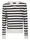 Apc Striped Crew Neck Sweater In Neutral