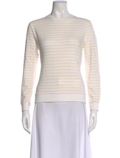 Pre-owned A.p.c. Striped Crew Neck Sweater In Neutral