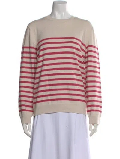 Pre-owned A.p.c. Striped Crew Neck Sweater In Neutral