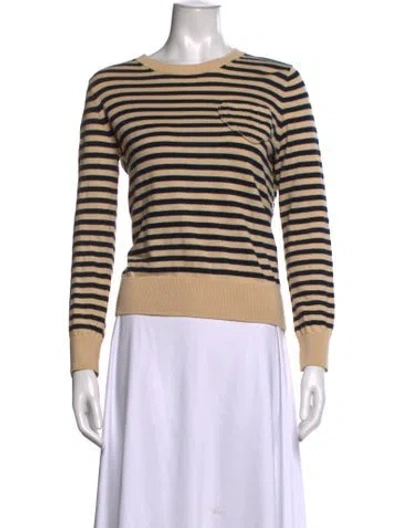 Pre-owned A.p.c. Striped Crew Neck Sweater In Neutrals