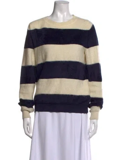 Pre-owned A.p.c. Striped Crew Neck Sweater In Neutrals