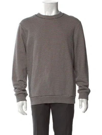 Pre-owned Apc Striped Crew Neck Sweatshirt In Blue