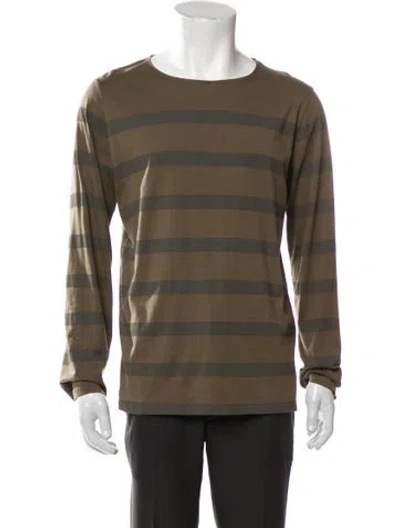 Pre-owned A.p.c. Striped Crew Neck Sweatshirt In Green