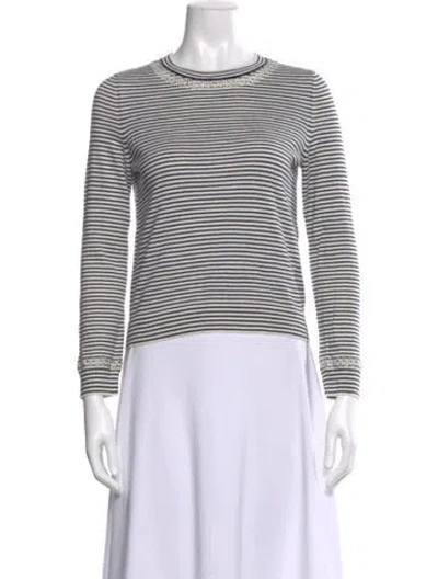 Pre-owned A.p.c. Striped Crew Neck Sweatshirt In Neutral
