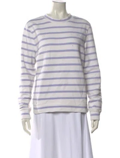 Pre-owned Apc Striped Crew Neck Sweatshirt In White