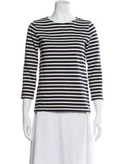 Pre-owned Apc Striped Crew Neck Top In Blue