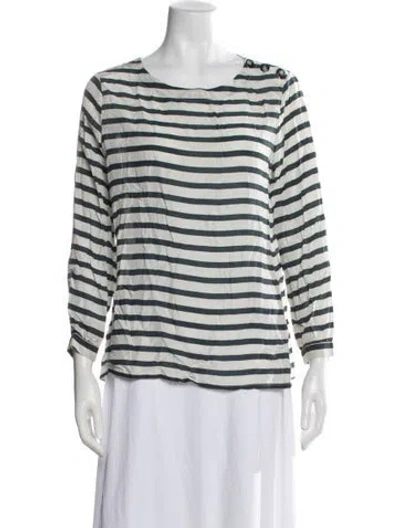 Pre-owned A.p.c. Striped Crew Neck Top In Blue