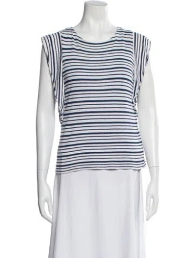 Pre-owned Apc Striped Crew Neck Top In White