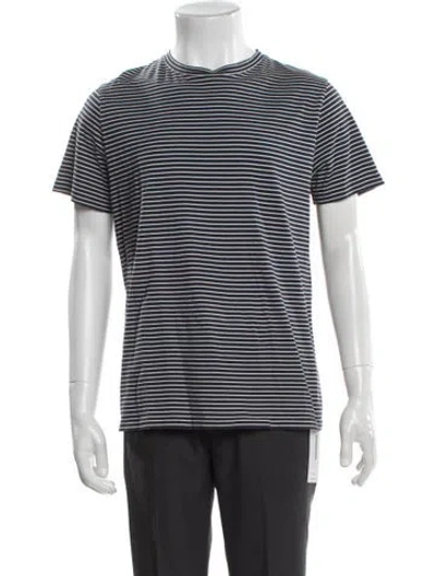 Pre-owned A.p.c. Striped Crew Neck T-shirt In Black
