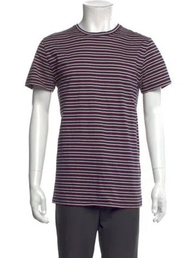 Pre-owned Apc Striped Crew Neck T-shirt In Blue