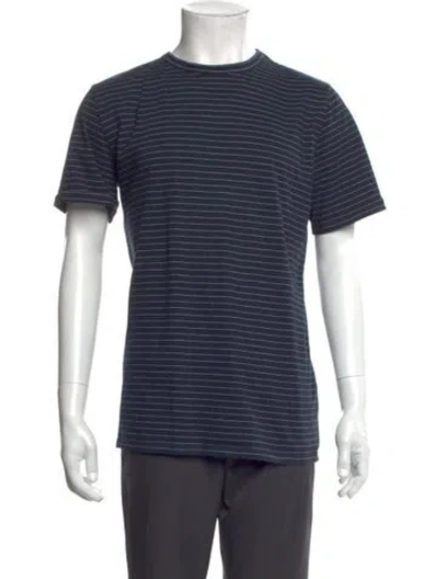 Pre-owned Apc Striped Crew Neck T-shirt In Blue