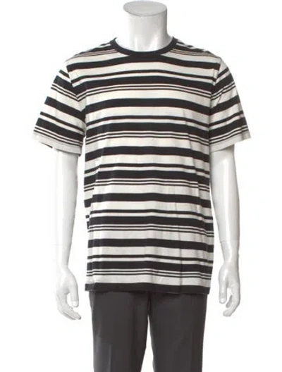 Pre-owned A.p.c. Striped Crew Neck T-shirt In Blue