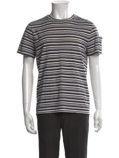 Pre-owned A.p.c. Striped Crew Neck T-shirt In Blue