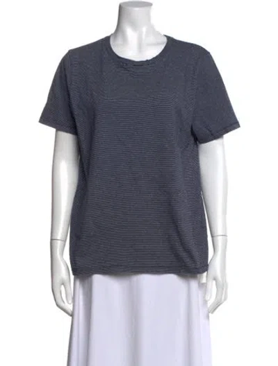 Pre-owned A.p.c. Striped Crew Neck T-shirt In Blue