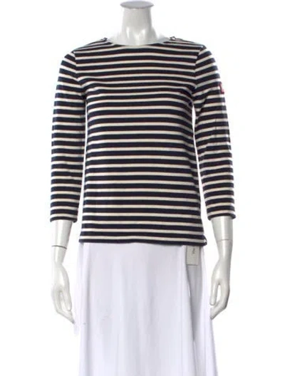 Pre-owned A.p.c. Striped Crew Neck T-shirt In Blue