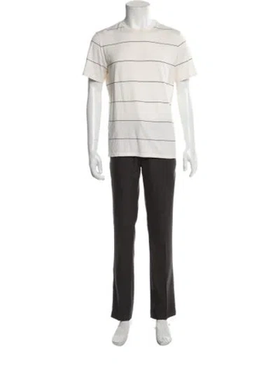 Pre-owned A.p.c. Striped Crew Neck T-shirt In Neutral