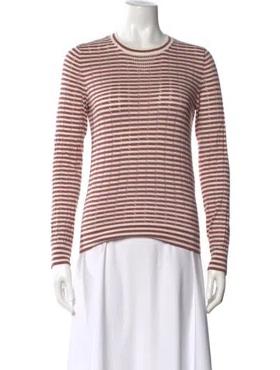 Pre-owned Apc Striped Crew Neck T-shirt In Neutral