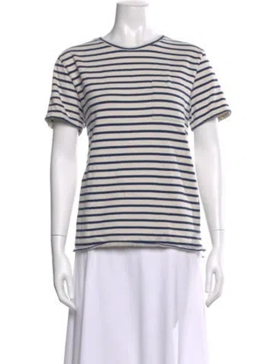 Pre-owned Apc Striped Crew Neck T-shirt In Neutral