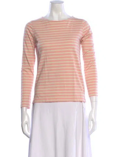 Pre-owned Apc Striped Crew Neck T-shirt In Pink