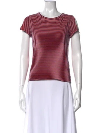 Pre-owned A.p.c. Striped Crew Neck T-shirt In Pink