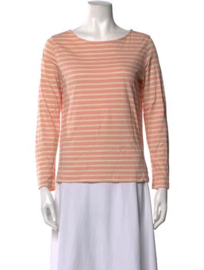 Pre-owned A.p.c. Striped Crew Neck T-shirt In Pink