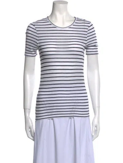 Pre-owned Apc Striped Crew Neck T-shirt In White
