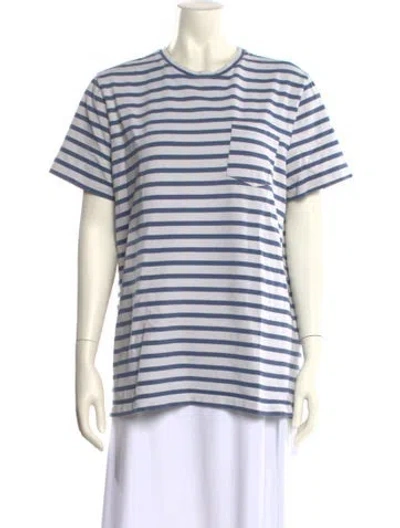 Pre-owned Apc Striped Crew Neck T-shirt In White