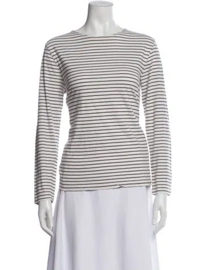 Pre-owned Apc Striped Crew Neck T-shirt In White
