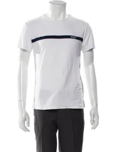 Pre-owned Apc Striped Crew Neck T-shirt In White